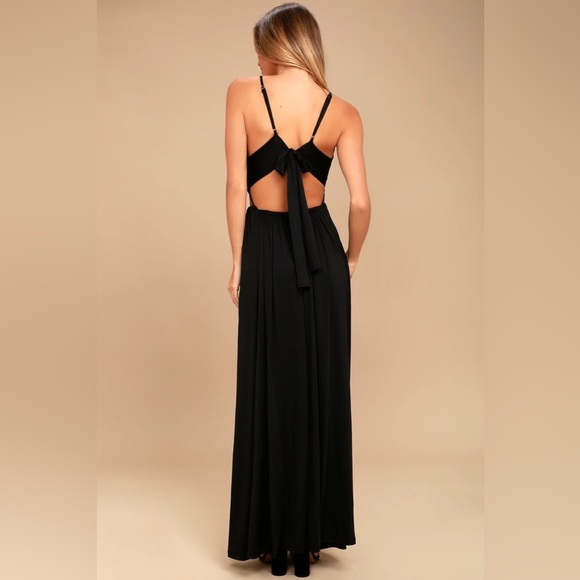Lulu’s - Sultry Something Black Backless Maxi Dress - Picture 11 of 12